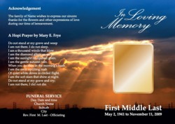 Sunset Funeral Program outside